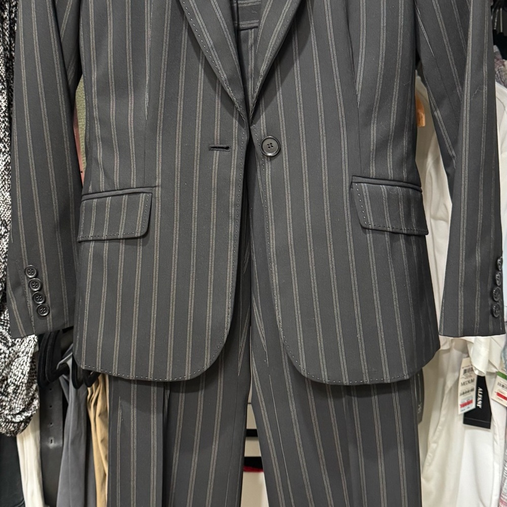 INC International Concepts Black and Gray Pinstripe Suit